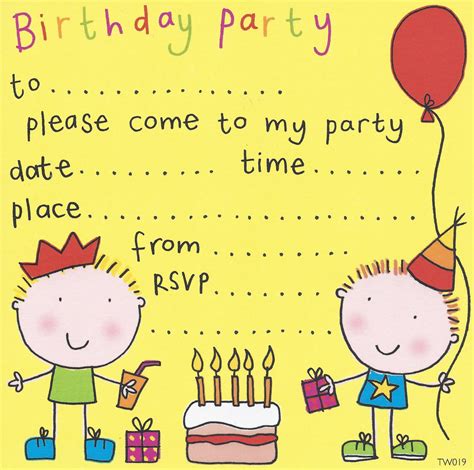 Childrens Party Invitations Printable